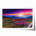 Vibrant landscape wall art print showcasing rolling green fields under a bright blue sky, perfect for home decor. Features a serene and calming design ideal for nature lovers.
