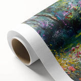 Colorful abstract landscape wall art on rolled canvas, showcasing vibrant hues and intricate patterns, ideal for modern home decor and artistic expression.