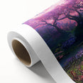 Rolled canvas print showcasing a vibrant landscape garden design, featuring lush greenery and colorful blooms, ideal for home decor and wall art enthusiasts.
