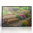 Framed wall art collection showcasing a vibrant landscape and garden design, featuring a sleek black frame and acrylic finish, ideal for modern home decor.