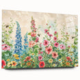 Acrylic glass wall art collection showcasing a vibrant landscape garden design, featuring an elegant side view with decorative pins, perfect for home decor.