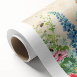 Rolled canvas artwork showcasing a vibrant landscape garden design, featuring rich colors and intricate details, ideal for home decor or artistic display.