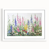 Framed wall art collection showcasing vibrant landscape and garden designs with a white mat, perfect for enhancing home decor and interior aesthetics.