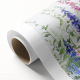 Rolled canvas showcasing a vibrant landscape garden design, featuring lush greenery and colorful flowers, ideal for home decor and art enthusiasts.