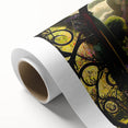 Rolled canvas artwork showcasing a vibrant garden landscape design, featuring lush greenery and colorful flowers, perfect for home decor or office settings. The canvas is elegantly rolled for easy display and transport, adding a touch of nature-inspired beauty to any space.