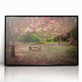 Framed acrylic wall art showcasing a vibrant landscape and garden design, featuring rich colors and intricate details, ideal for modern home decor.
