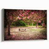 Framed canvas wall art from the Landscapes & Gardens collection, showcasing a serene garden scene with vibrant colors and intricate details, perfect for home decor.
