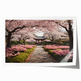 Vibrant rolled print showcasing a serene landscape garden design with lush greenery and colorful flowers, perfect for enhancing home decor and adding a touch of nature.