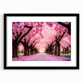 Framed wall art collection showcasing vibrant landscape and garden designs, featuring a sleek black frame and matting for an elegant presentation. Perfect for home decor.