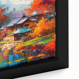 Framed canvas close-up of a vibrant landscape wall art piece, showcasing lush greenery and intricate details, perfect for enhancing home decor and artistic ambiance.
