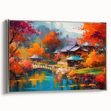 Framed canvas wall art from the Landscapes & Gardens Collection, showcasing a serene garden scene with vibrant colors and intricate details, designed to enhance home décor.