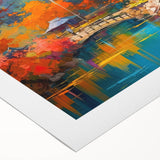 Rolled canvas artwork showcasing a vibrant landscape garden design with lush greenery and colorful blooms, ideal for home decor and artistic enhancement.