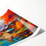 Rolled print showcasing a vibrant landscape garden design with rich greenery and colorful flowers, presented in a protective cardboard tube for easy shipping.