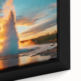 Framed canvas wall art showcasing a vibrant geyser landscape design with rich colors and intricate details, perfect for adding a scenic touch to any room decor.
