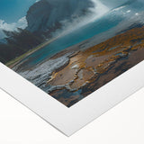 Geyser wall art design on rolled canvas, showcasing vibrant colors and intricate patterns, perfect for enhancing modern home decor and artistic ambiance.