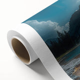 Rolled canvas wall art showcasing a vibrant, abstract geyser design with rich colors and intricate details, perfect for enhancing modern home decor.