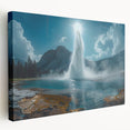 Stretched canvas wall art showcasing a vibrant geyser landscape design with rich colors and intricate details, perfect for enhancing home decor.