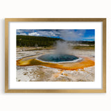 Geyser design wall art collection featuring a framed piece with a gold mat, showcasing vibrant colors and intricate details, perfect for modern decor.