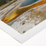 Rolled canvas showcasing a vibrant geyser landscape design, featuring rich colors and intricate details, perfect for enhancing modern home decor.