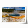 Vibrant rolled print of a geyser landscape design, showcasing dynamic colors and intricate details, ideal for home decor and wall art enthusiasts.