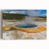 Stretched canvas wall art featuring a vibrant geyser design, showcasing dynamic colors and intricate details, perfect for enhancing modern home decor.