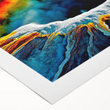 Vibrant rolled canvas showcasing a stunning geyser landscape design in rich colors, perfect for modern home decor, packaged securely in a protective tube.