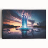 Stretched canvas wall art featuring a vibrant geyser landscape design, showcasing vivid colors and intricate details, perfect for enhancing modern home decor.