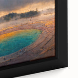 Framed canvas wall art showcasing a vibrant geyser landscape design with rich colors and intricate details, ideal for modern home decor.