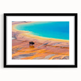 Geyser design wall art collection featuring a sleek black frame and mat, showcasing vibrant landscapes with intricate details, perfect for modern home decor.