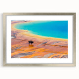 Framed wall art collection featuring a stunning landscape geyser design in silver, complete with a mat for an elegant presentation, perfect for home decor.