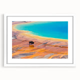 Framed wall art collection featuring a stunning geyser landscape design with a white mat and sleek frame, perfect for home decor and enhancing interior aesthetics.