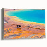 Framed canvas wall art showcasing a stunning geyser landscape design, featuring vibrant colors and intricate details, perfect for modern home decor.
