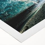 Stunning rolled canvas wall art showcasing a vibrant glacier landscape design, featuring cool blue and white tones, ideal for modern home decor. Perfectly packaged in a protective tube for safe delivery.