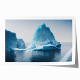 Stunning rolled print of a glacier landscape design, showcasing vibrant blues and whites, perfect for home decor. Packaged securely in a protective tube.