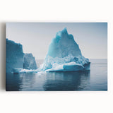 Stretched canvas wall art featuring a stunning glacier landscape design, showcasing vibrant blues and whites, perfect for home decor and nature enthusiasts.