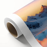 Stunning rolled canvas featuring a vibrant glacier landscape design with icy blues and whites, perfect for home decor and enhancing any living space.