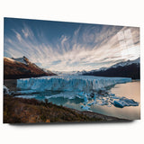Side view of a stunning acrylic glass wall art piece from the Glacier Design 17 collection, showcasing a vibrant landscape with rich colors and intricate details, ideal for home decor.