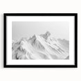 Framed black wall art showcasing a stunning glacier landscape design, complete with a white mat and elegant black frame, perfect for modern home decor.