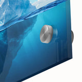 Close-up of a stunning glacier landscape wall art piece, showcasing vibrant blue and white tones with intricate details, designed for modern home decor. Perfect for adding a touch of nature's beauty to any room.