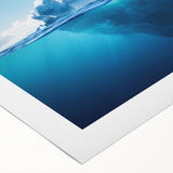 Stunning rolled canvas featuring a vibrant glacier landscape design, showcasing icy blues and whites, ideal for modern home decor. Perfect for nature lovers.