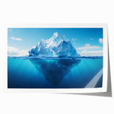 Vibrant rolled print showcasing a stunning glacier landscape design with icy blue tones, perfect for home decor, featuring intricate details and textures.