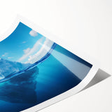 Stunning rolled print showcasing a serene glacier landscape, featuring icy blues and whites, perfect for adding a tranquil vibe to home decor.
