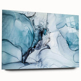 Acrylic glass wall art featuring a stunning landscape design of glaciers, showcasing vibrant colors and intricate details. Perfect for modern home decor.