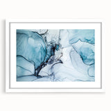 Framed landscape wall art featuring a stunning glacier design with a white mat, showcased in a sleek frame, perfect for modern home decor accents.