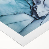 Stunning rolled canvas wall art showcasing a serene glacier landscape design, featuring vibrant blues and whites, perfect for modern home decor accents.