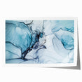 Vibrant wall art print showcasing a stunning glacier landscape with cool blue and white tones, rolled and ready for framing, perfect for home decor enthusiasts.