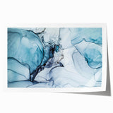 Vibrant wall art print showcasing a stunning glacier landscape with cool blue and white tones, rolled and ready for framing, perfect for home decor enthusiasts.
