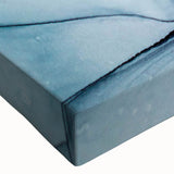 Close-up of a stretched canvas wall art piece showcasing a vibrant glacier landscape design, featuring cool blue and white tones with intricate detailing, perfect for home decor.