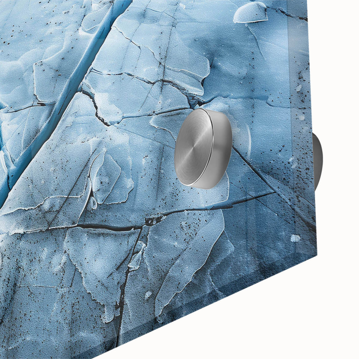 Close-up of a stunning acrylic wall art piece featuring a vibrant glacier landscape design, showcasing intricate details and a modern aesthetic that enhances any living space. Ideal for home decor enthusiasts seeking unique, nature-inspired artwork.