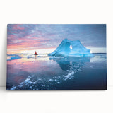 Stretched canvas wall art showcasing a stunning glacier landscape design, featuring vibrant colors and intricate details, perfect for modern home decor.